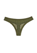 Blush Lingerie - Mesh Lace Trim Thong Panty