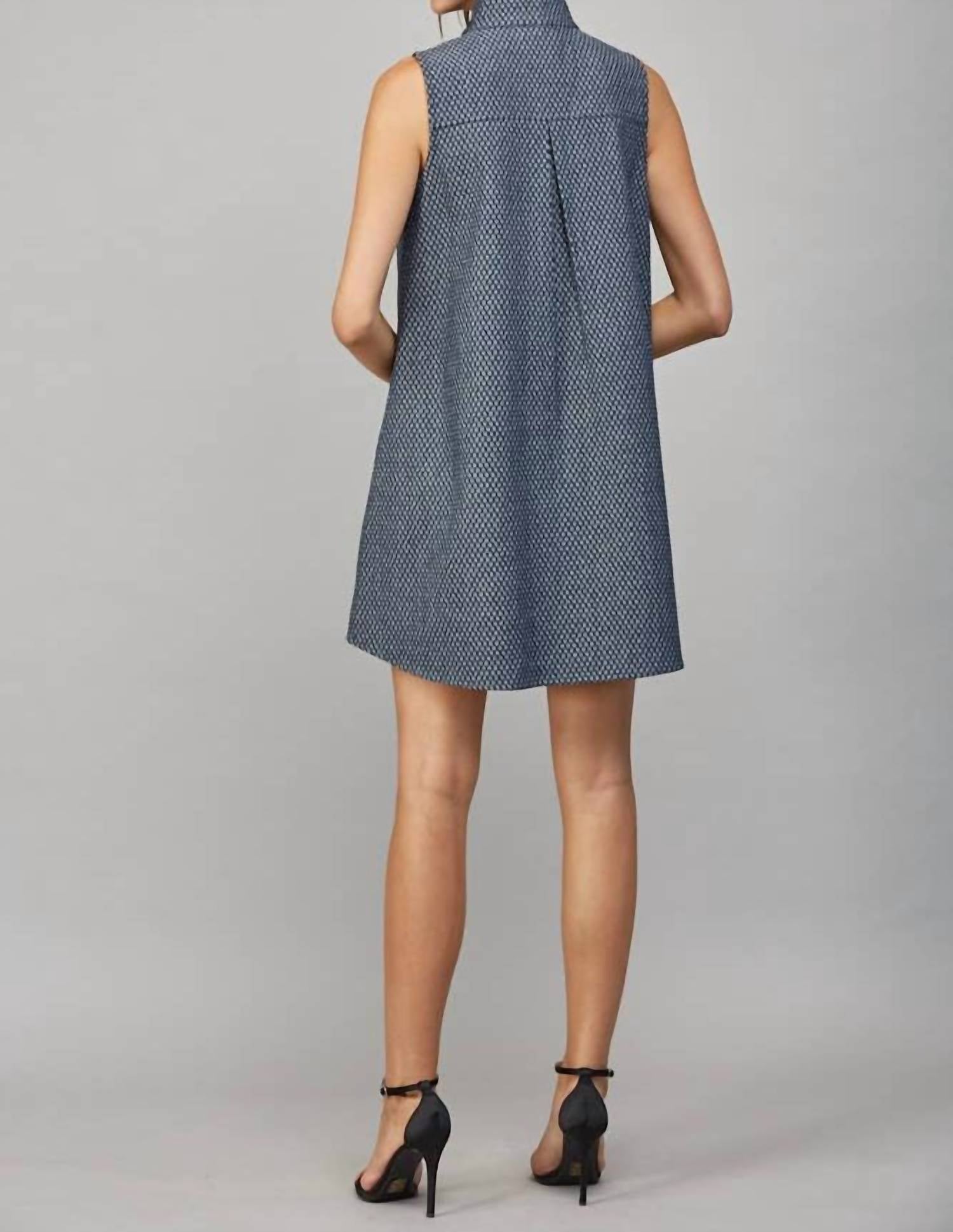 Fate - Stand Collar Mini Shift Dress