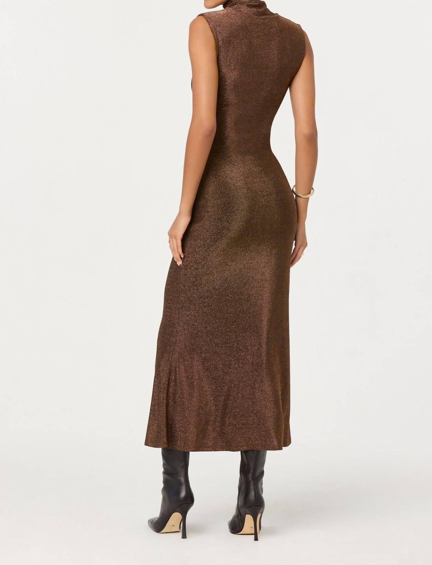Astr - Riana Metallic Twist Front Maxi Dress