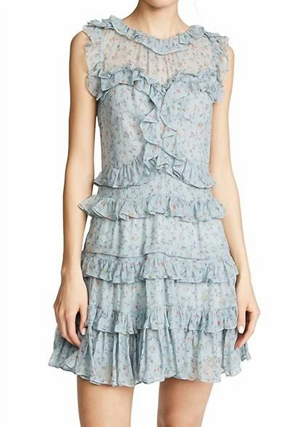 Rebecca Taylor - Vine Ruffle Sleeves Mini Dress