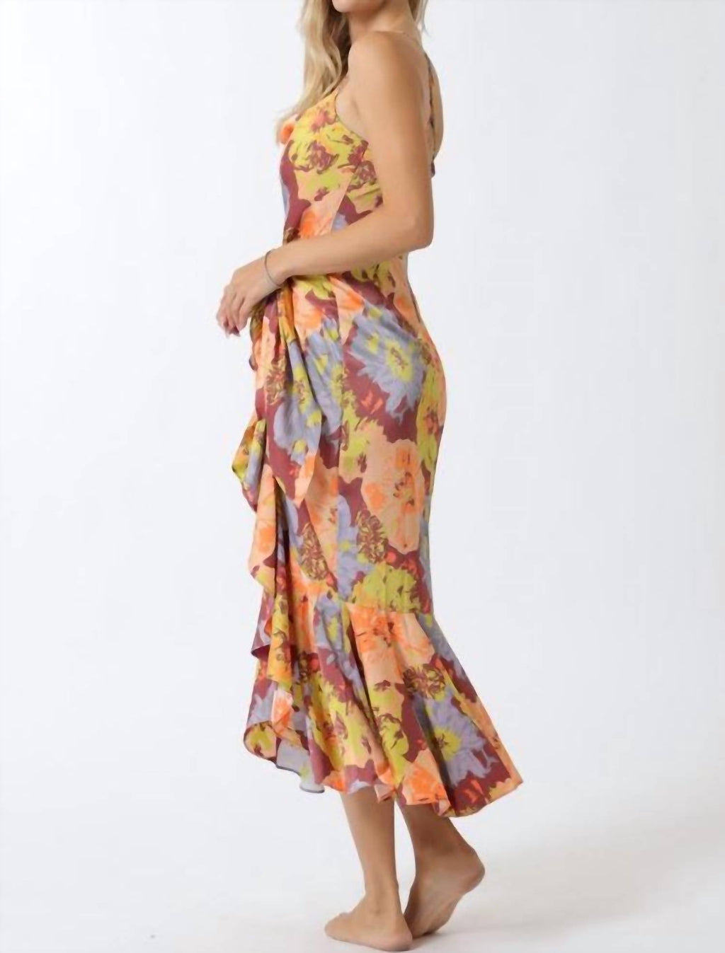 Aakaa - Rebecca Bust Drapping Ruffle Wrap Dress