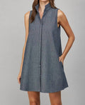Fate - Stand Collar Mini Shift Dress