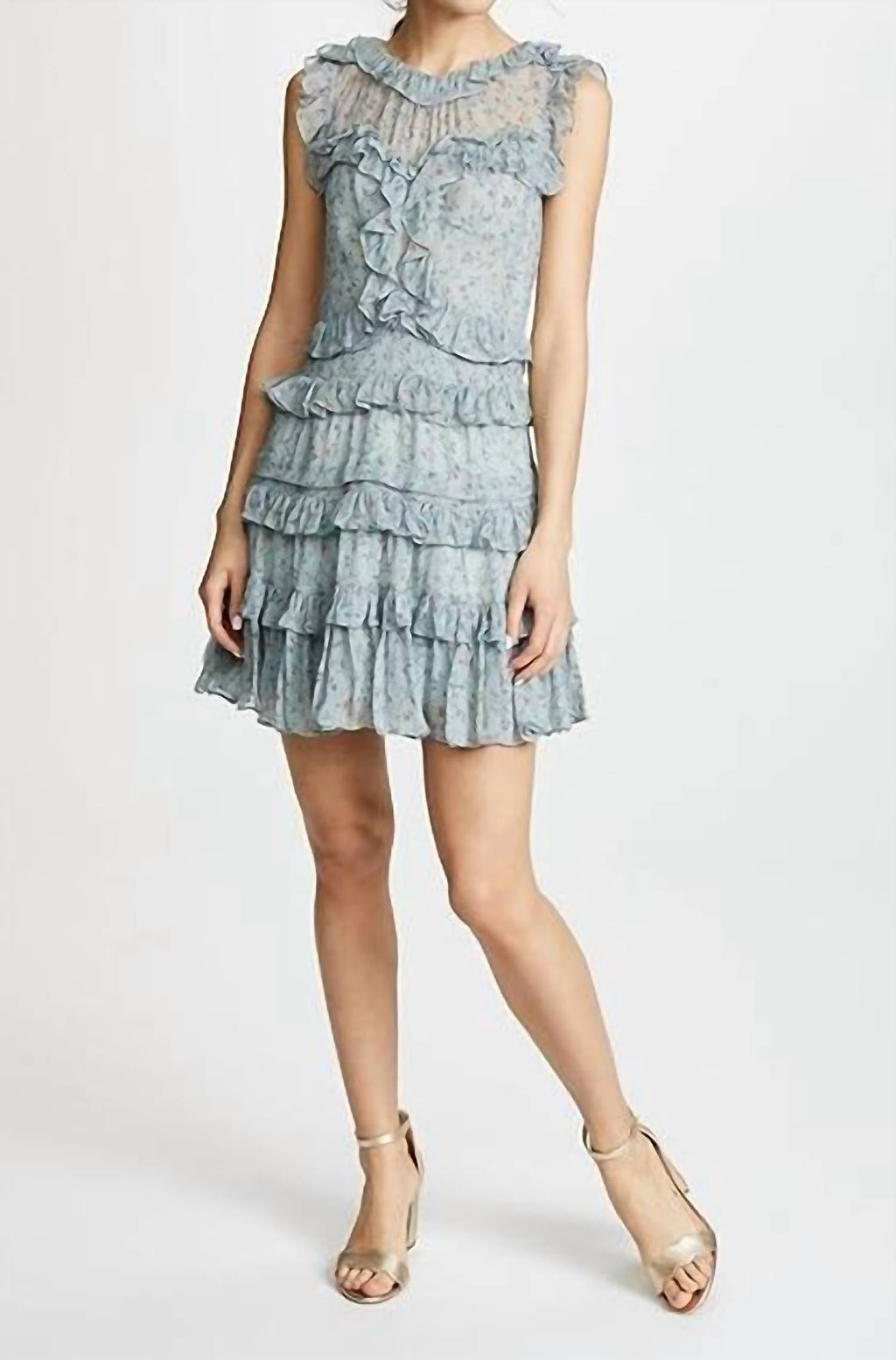 Rebecca Taylor - Vine Ruffle Sleeves Mini Dress