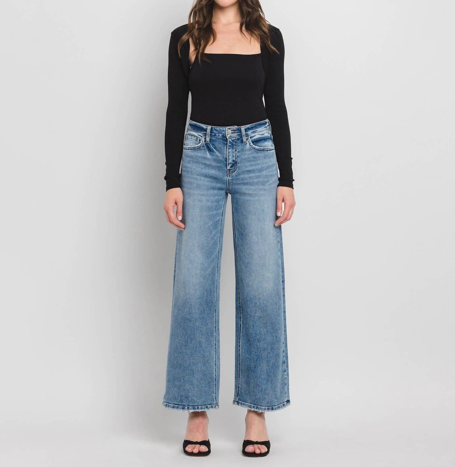 Flying Monkey - High Rise Wide Leg Jeans
