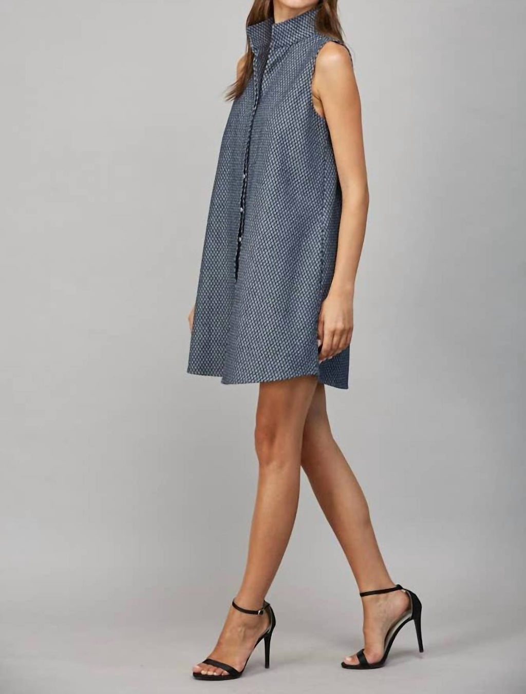 Fate - Stand Collar Mini Shift Dress