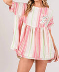 Sage+Fig - In My Mind Babydoll Short Sleeve Top