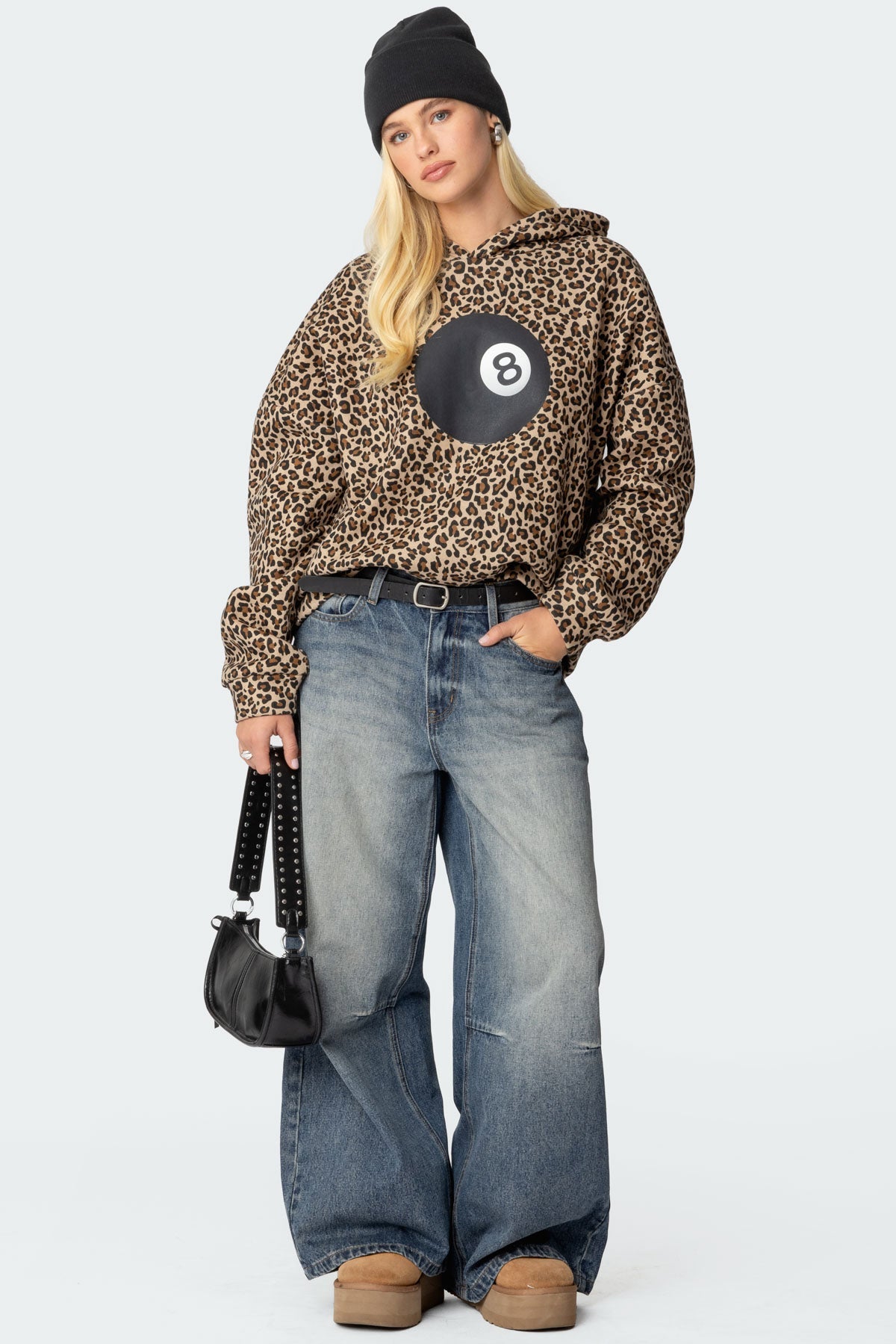 Leopard 8 Ball Oversized Hoodie