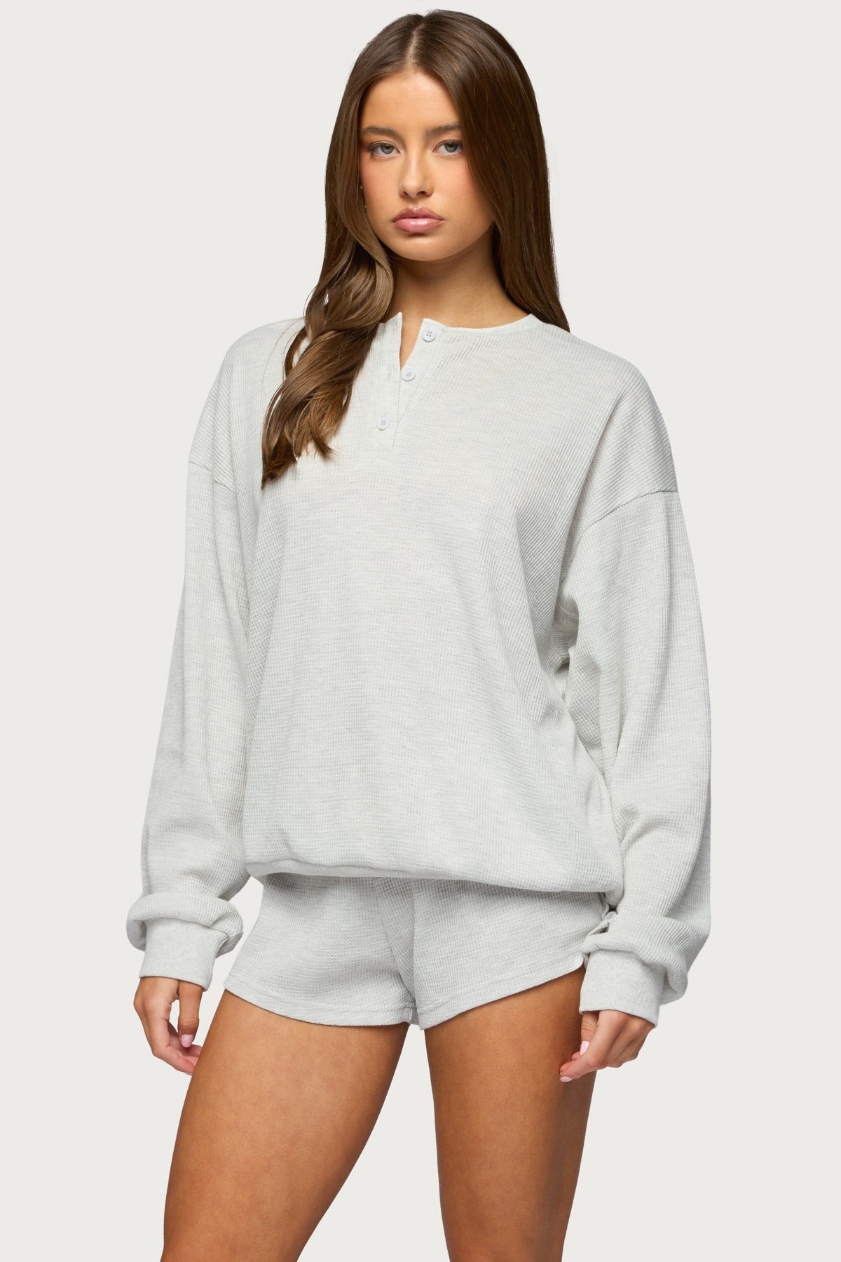 Baila Waffle Henley Top
