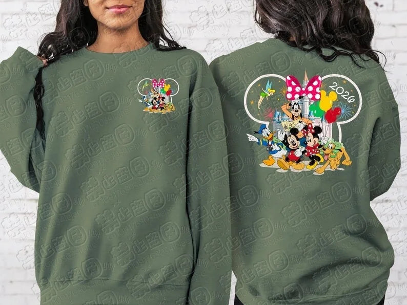 2026 Mickey and Friends Peripheral Printed Hoodies Latest Fashion Girls Spring Loose Parent-child Comfortable Round-neck Hoodie