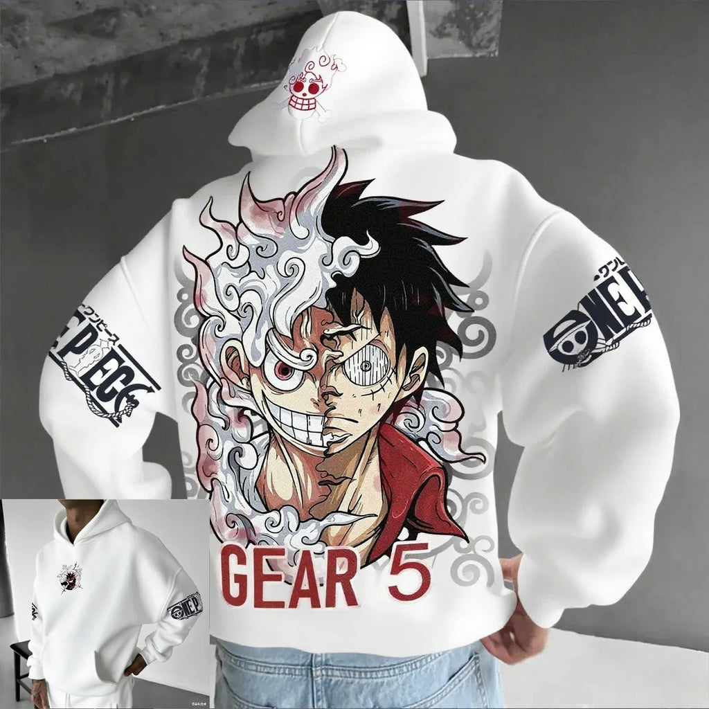 ONE PIECE Anime Luffy Joint Men's Hoodie Spring and Autumn New Large Daily Loose Japan Harajuku Parent-Child Pullover Top