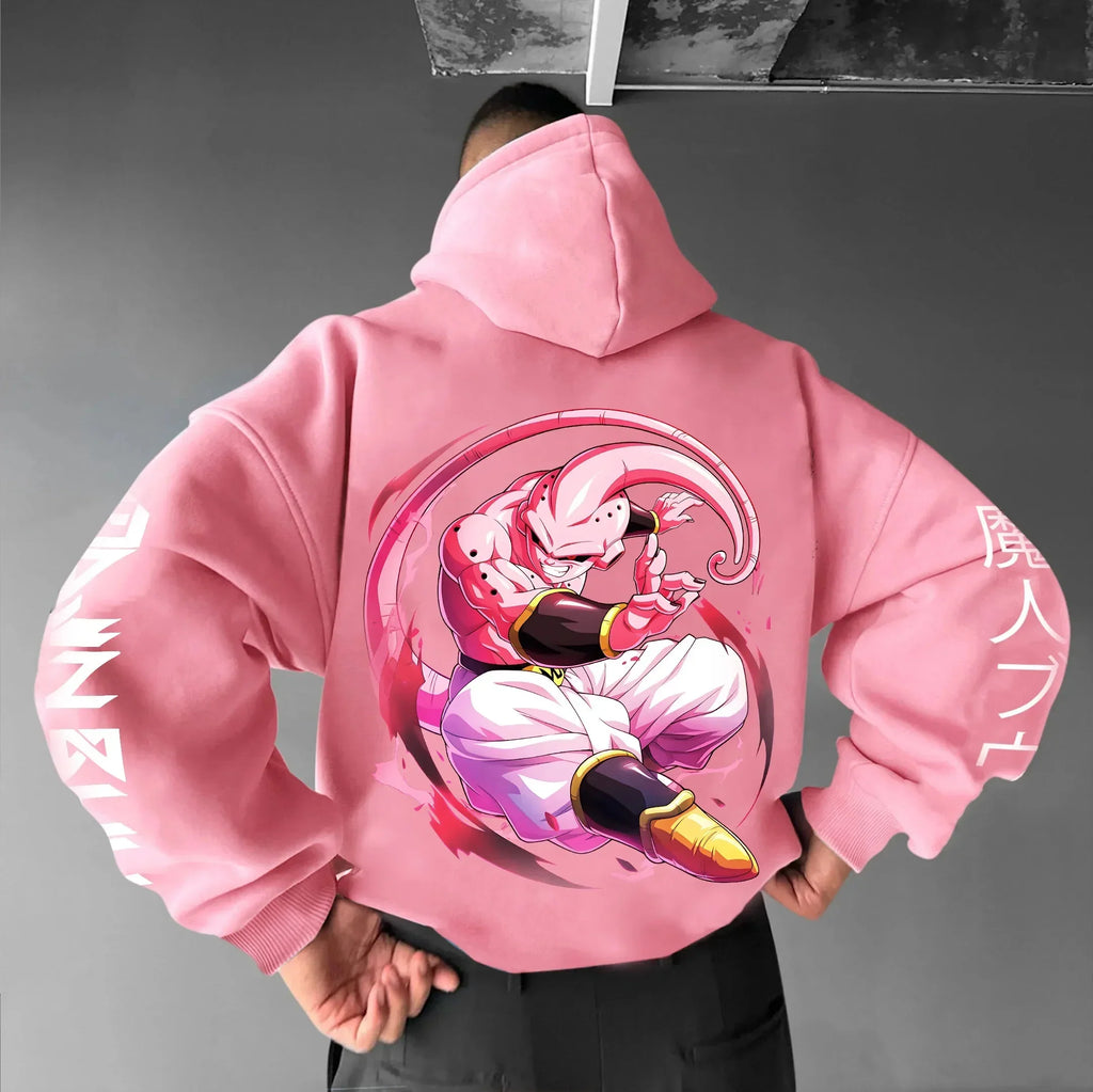 2026 Autumn Winter Dragon Ball  Hoodie High Quality 100% Cotton Majin Buu Print Unisex Oversized Casual Pullover for Adults Kids
