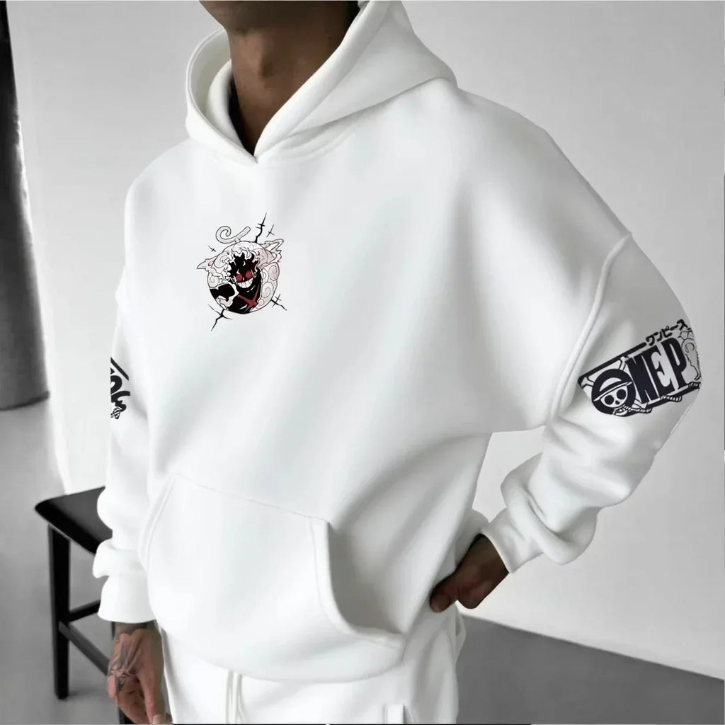 ONE PIECE Anime Luffy Joint Men's Hoodie Spring and Autumn New Large Daily Loose Japan Harajuku Parent-Child Pullover Top