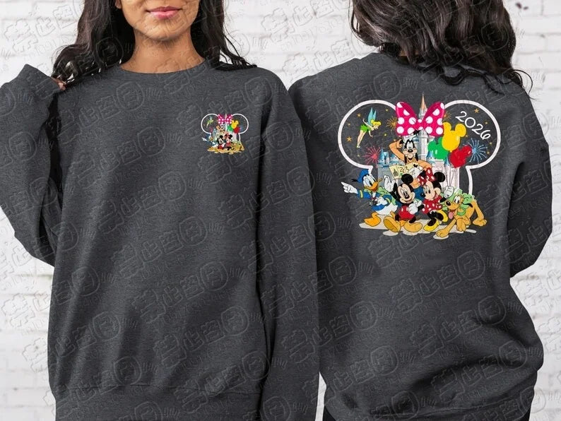 2026 Mickey and Friends Peripheral Printed Hoodies Latest Fashion Girls Spring Loose Parent-child Comfortable Round-neck Hoodie
