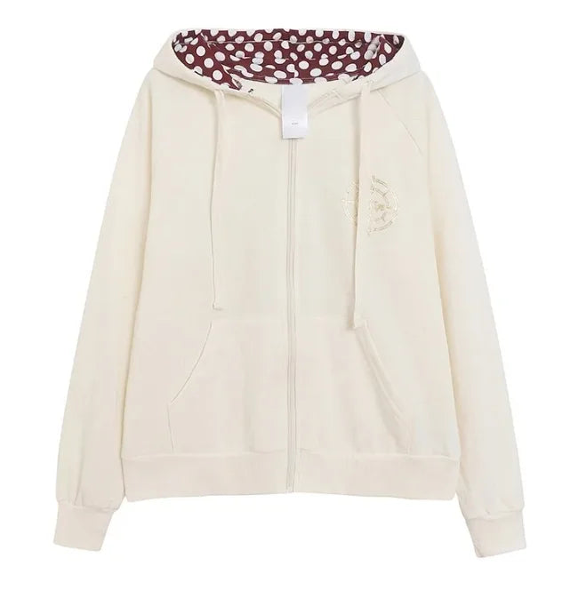 70th Anniversary Castle Mickey Mouse Letter Print Embroidery Fleece Sweatshirt Unisex Women Zip Up Jacket Jumper Tops