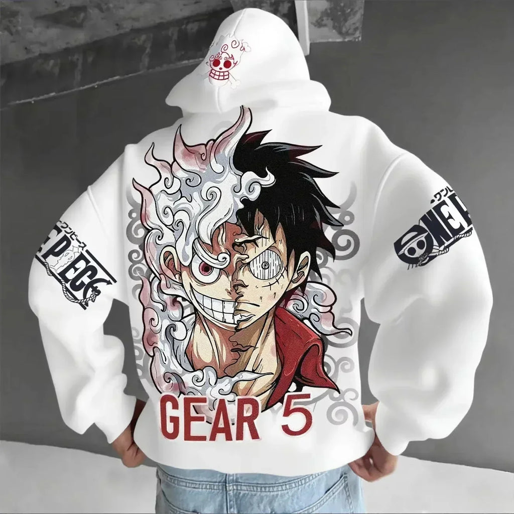 ONE PIECE Anime Luffy Joint Men's Hoodie Spring and Autumn New Large Daily Loose Japan Harajuku Parent-Child Pullover Top