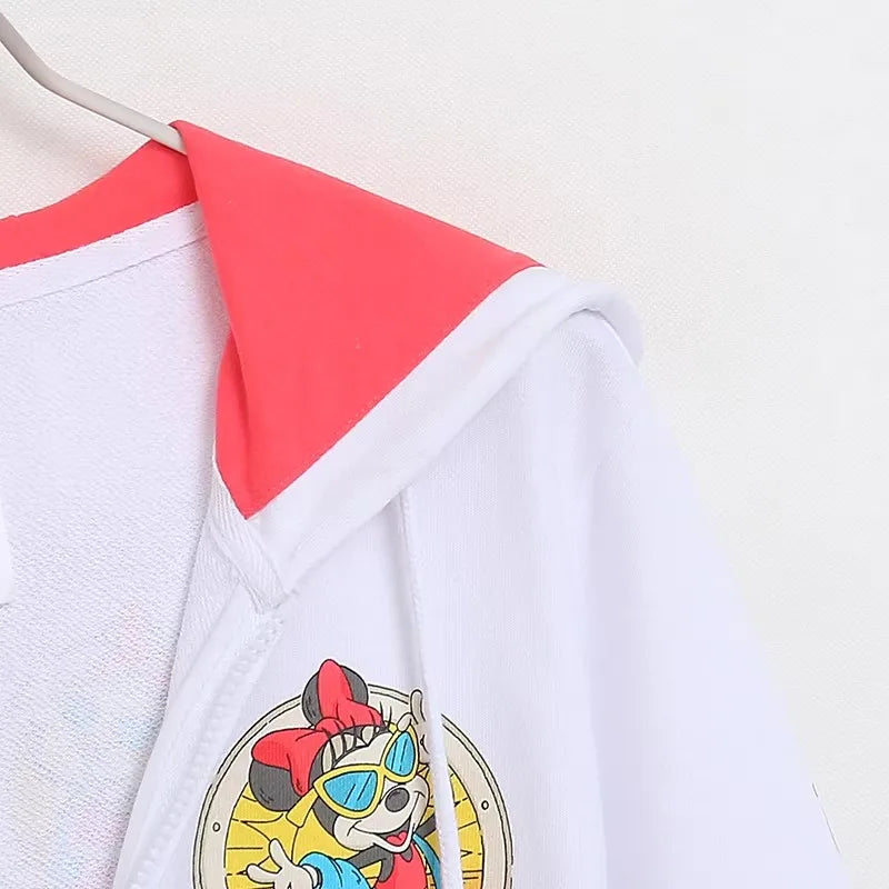 70th Anniversary Castle Mickey Mouse Letter Print Embroidery Fleece Sweatshirt Unisex Women Zip Up Jacket Jumper Tops