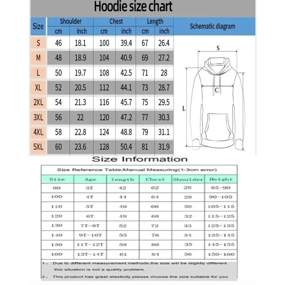 Animation Hoodie 2025 Men's Autumn/Winter New Vegeta Printed Harajuku Plus Size Casual Trendy Y2K Parent Child Top