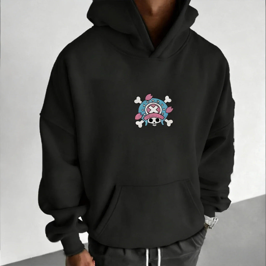 Anime Tony Tony Chopper Printed Hoodie Spring/Autumn Men's New Loose Casual American Street Hip Hop Parent Child Top