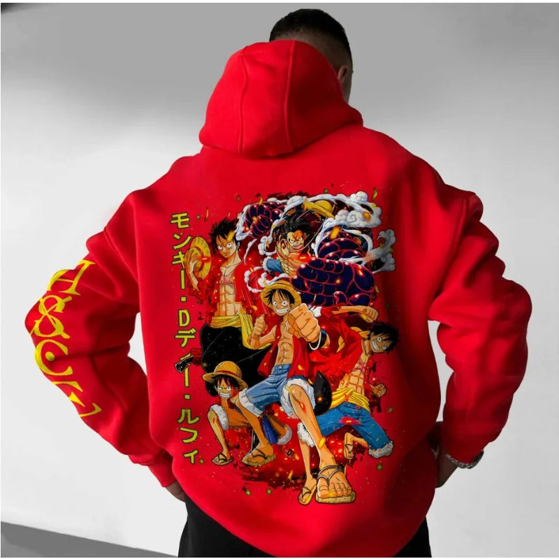 Anime Hand-painted Printed Hoodie 2025 Spring/Autumn Unisex Hip Hop Casual Loose Parent Child Pure Cotton Sweater Top