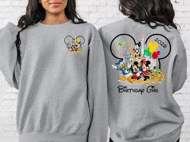 2026 Mickey and Friends Peripheral Printed Hoodies Latest Fashion Girls Spring Loose Parent-child Comfortable Round-neck Hoodie