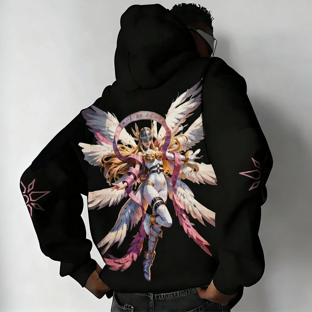 Zipper Hoodie 2025 Men's Anime Printed American Trend Y2K Casual Loose Sweater Top