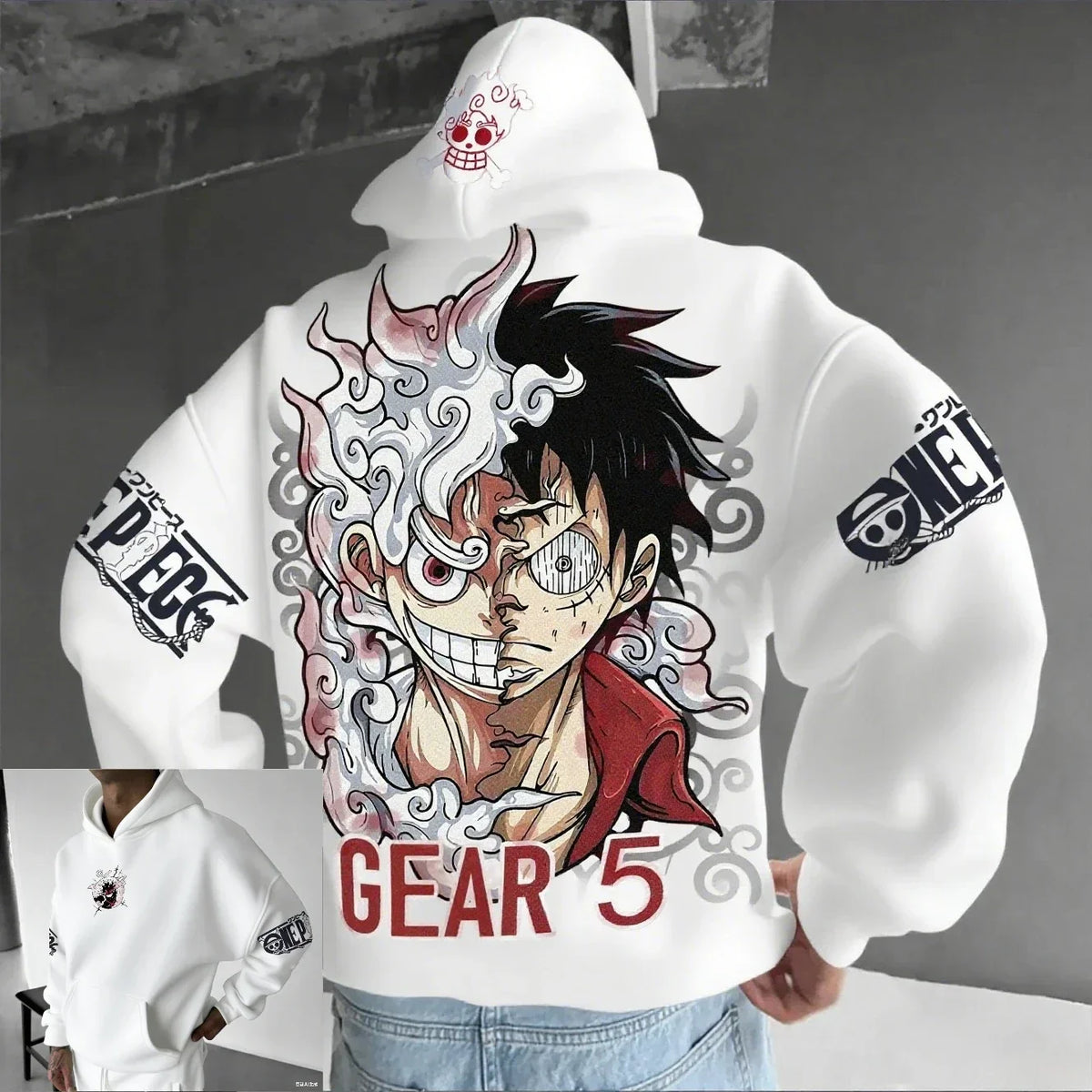ONE PIECE Anime Luffy Joint Men's Hoodie Spring and Autumn New Large Daily Loose Japan Harajuku Parent-Child Pullover Top
