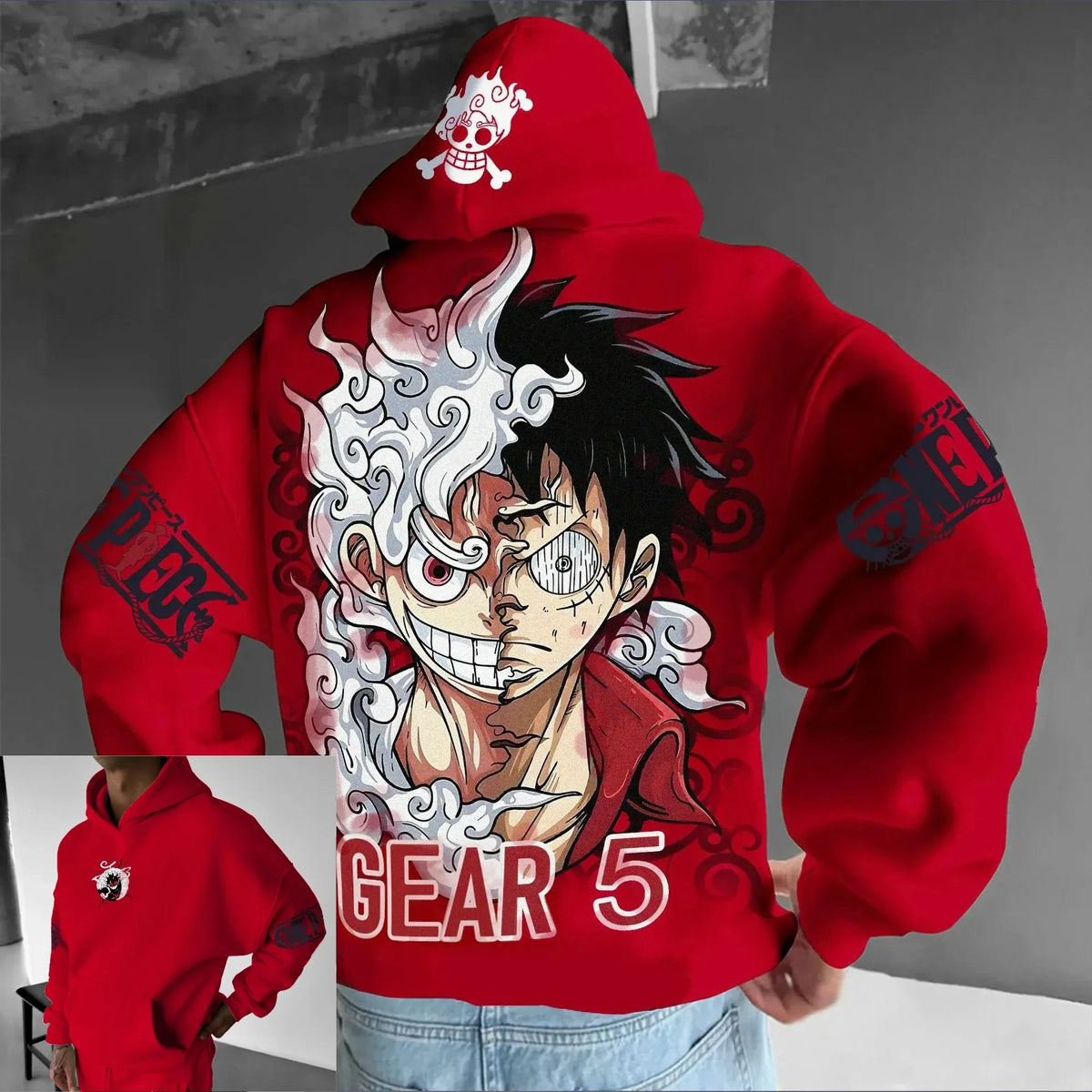 ONE PIECE Anime Luffy Joint Men's Hoodie Spring and Autumn New Large Daily Loose Japan Harajuku Parent-Child Pullover Top