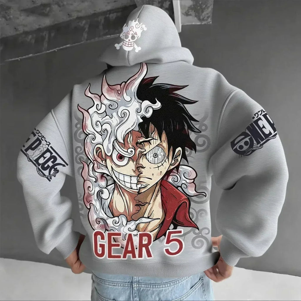 ONE PIECE Anime Luffy Joint Men's Hoodie Spring and Autumn New Large Daily Loose Japan Harajuku Parent-Child Pullover Top