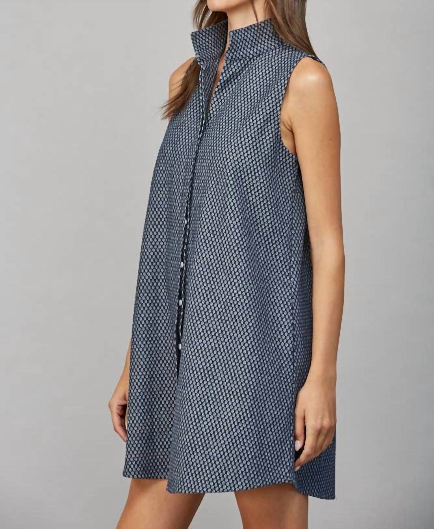 Fate - Stand Collar Mini Shift Dress
