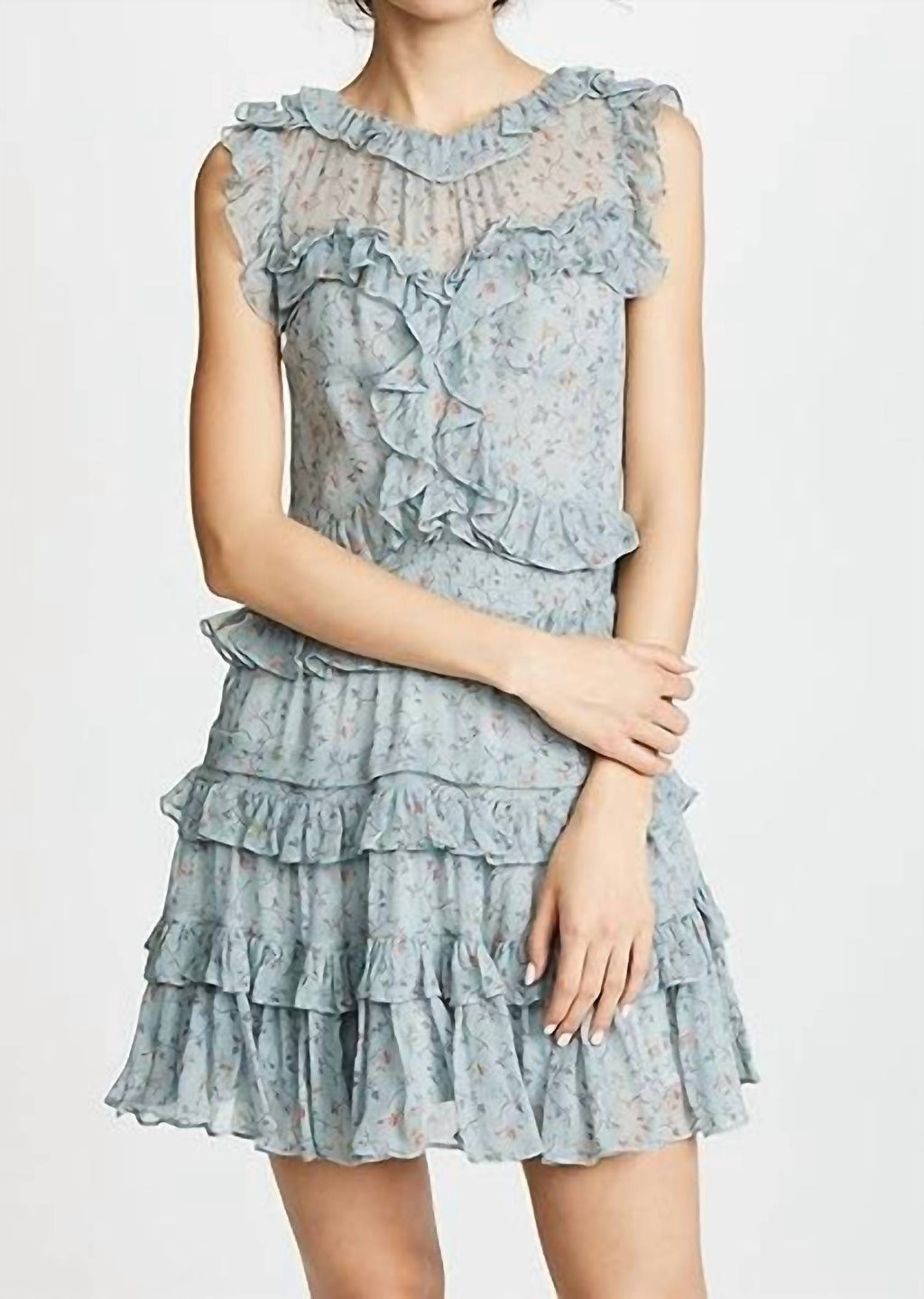Rebecca Taylor - Vine Ruffle Sleeves Mini Dress