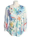 Jess & Jane - Women's Flora Burnout Rounded Hem Top