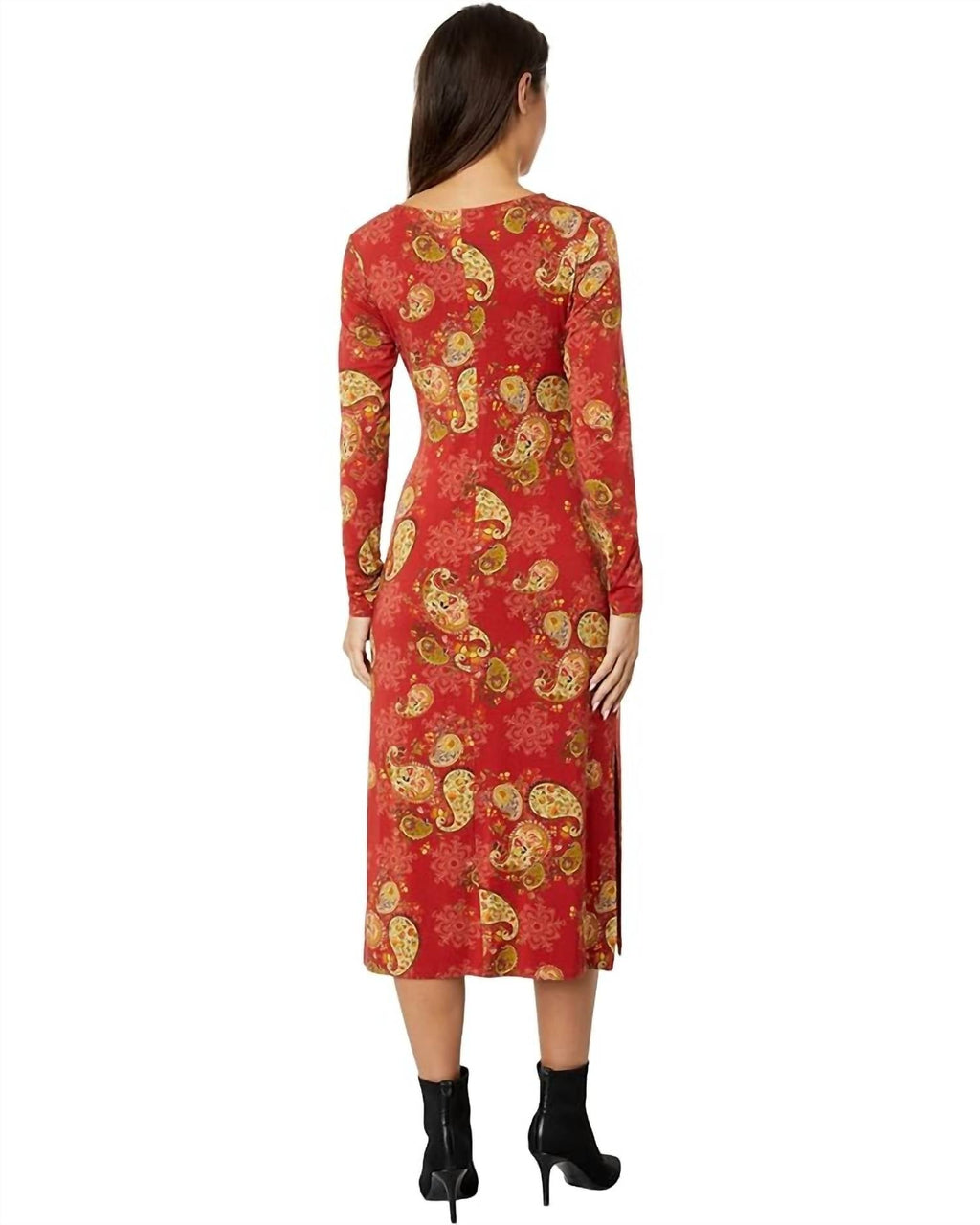 Johnny Was - Paisley Lace Long Sleeve Tie Front Knit Dress