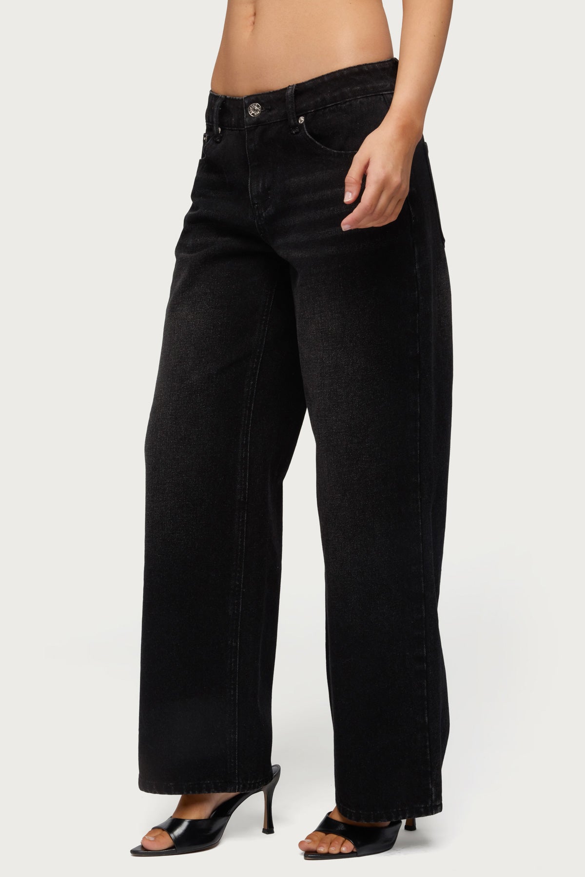 Petite Raelynn Washed Low Rise Baggy Jeans