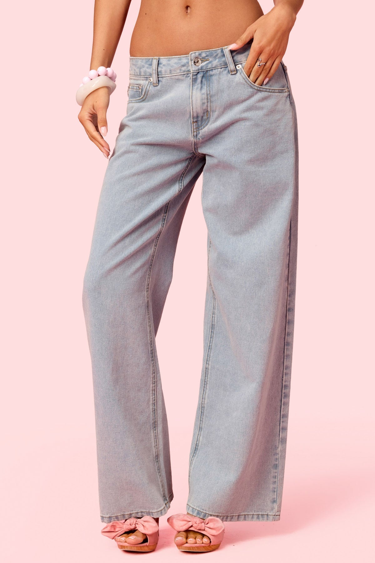 Embroidered Barbie? Low Rise Baggy Jeans
