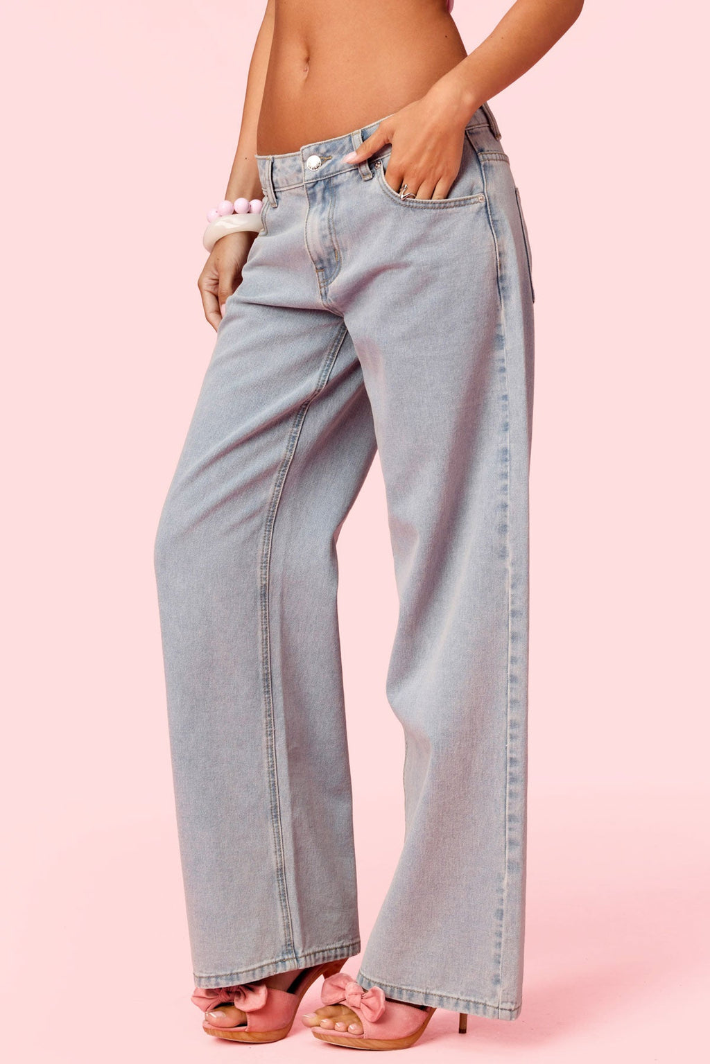 Embroidered Barbie? Low Rise Baggy Jeans