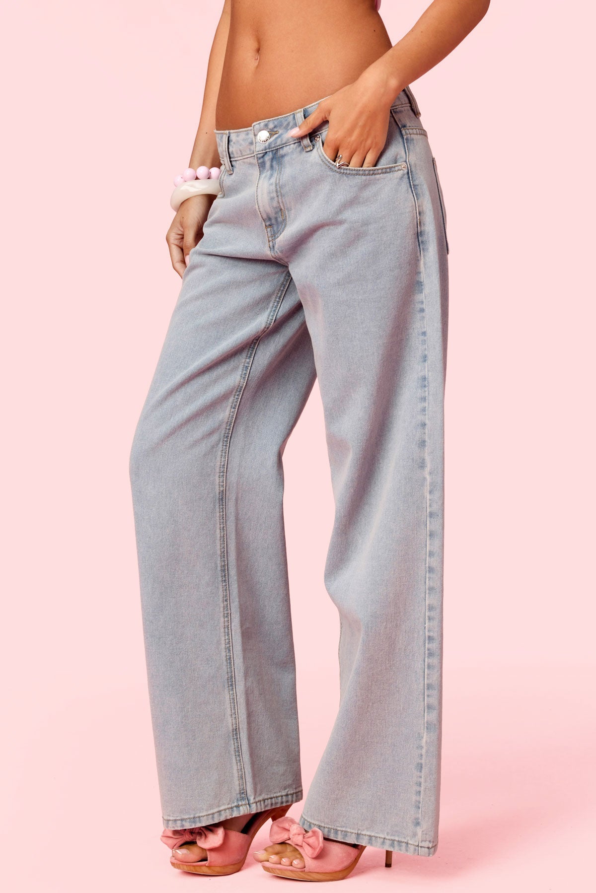 Embroidered Barbie? Low Rise Baggy Jeans