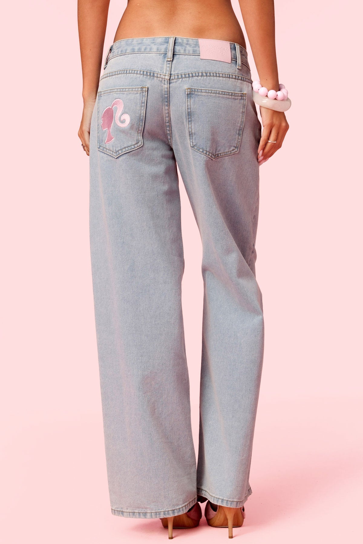 Embroidered Barbie? Low Rise Baggy Jeans