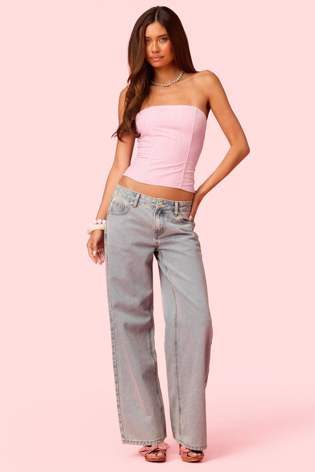 Embroidered Barbie? Low Rise Baggy Jeans