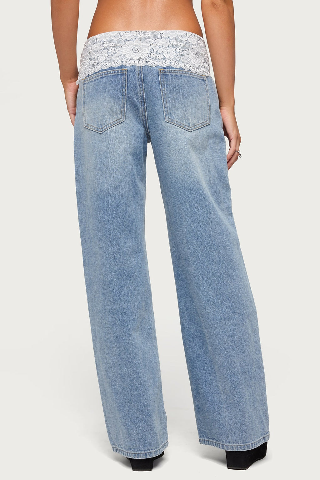 Lacey Foldover Low Rise Baggy Jeans