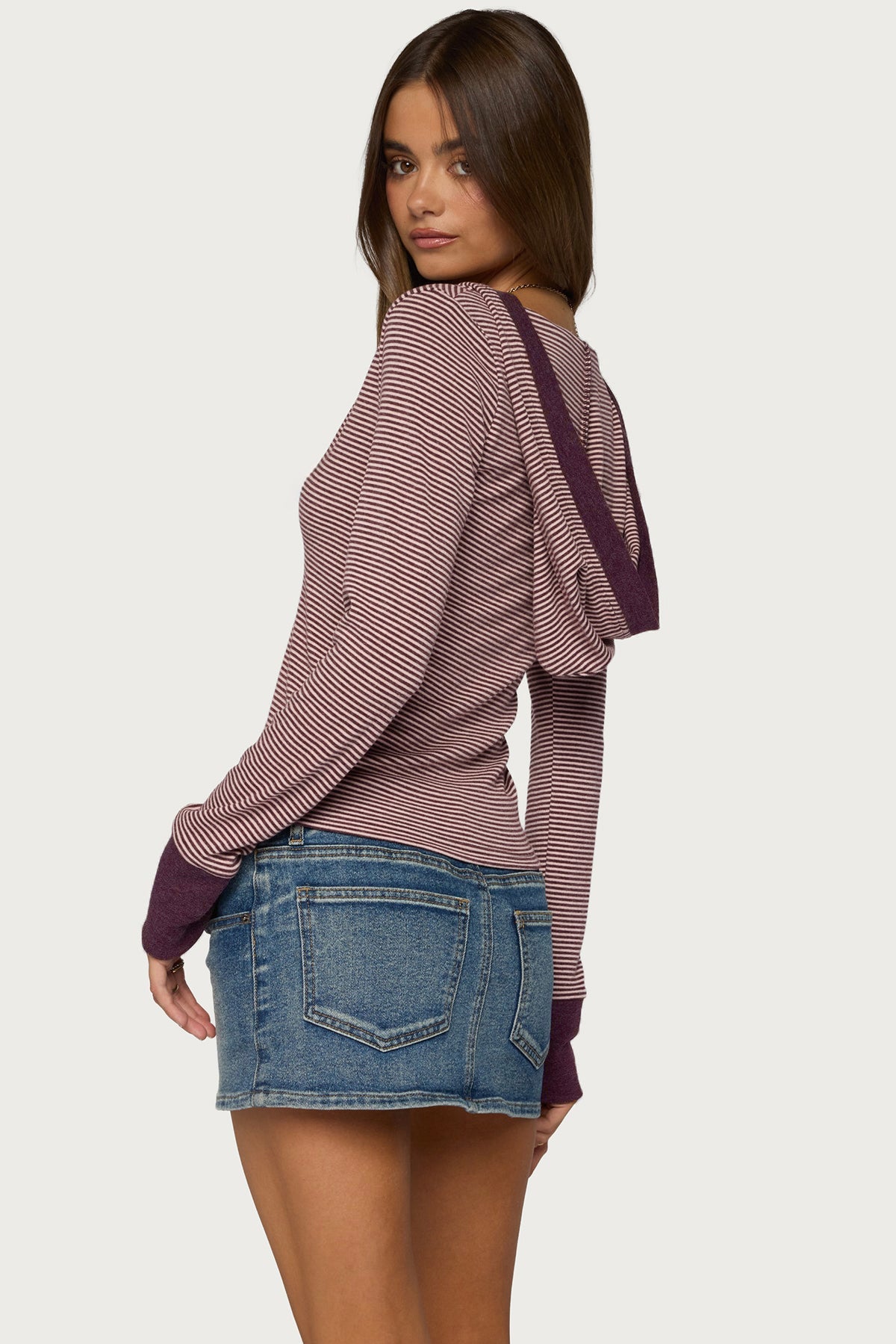 Kadia Striped Hooded Top