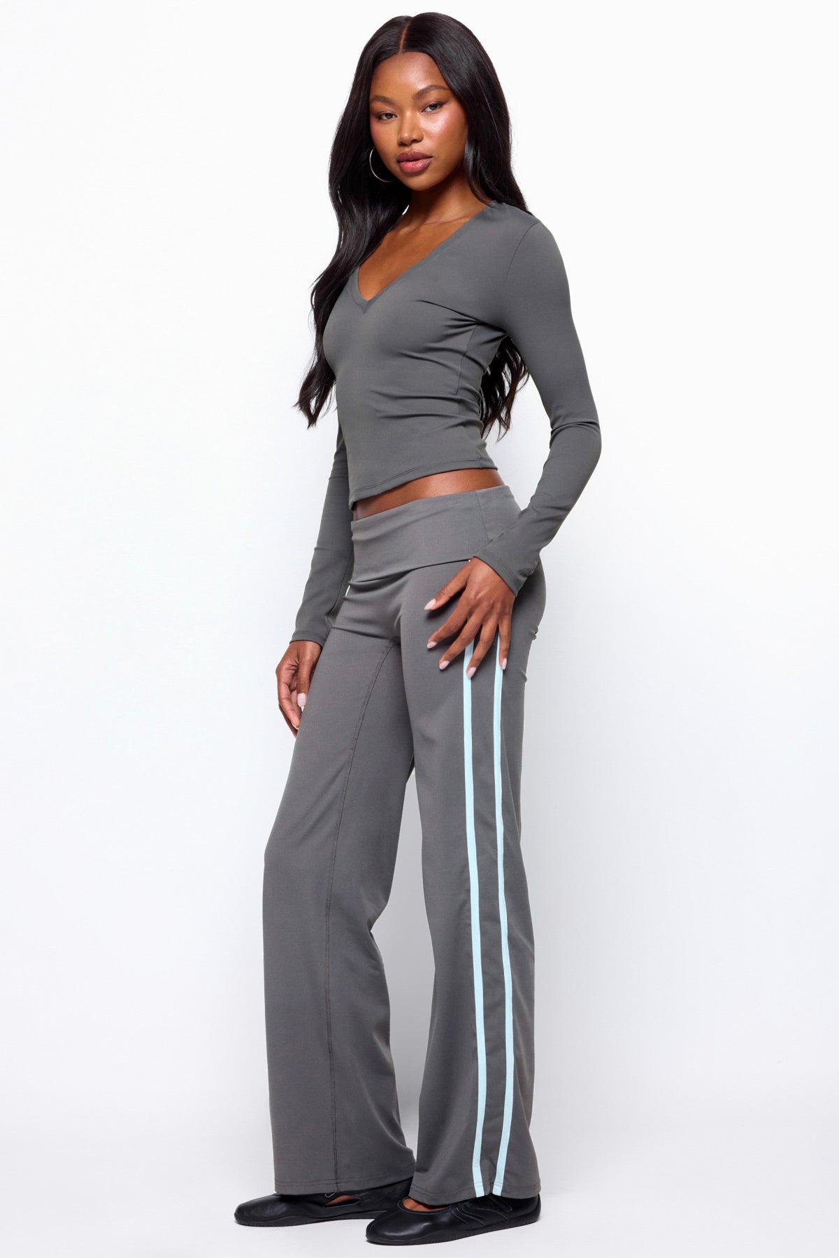 Ferne Long Sleeve V Neck Top