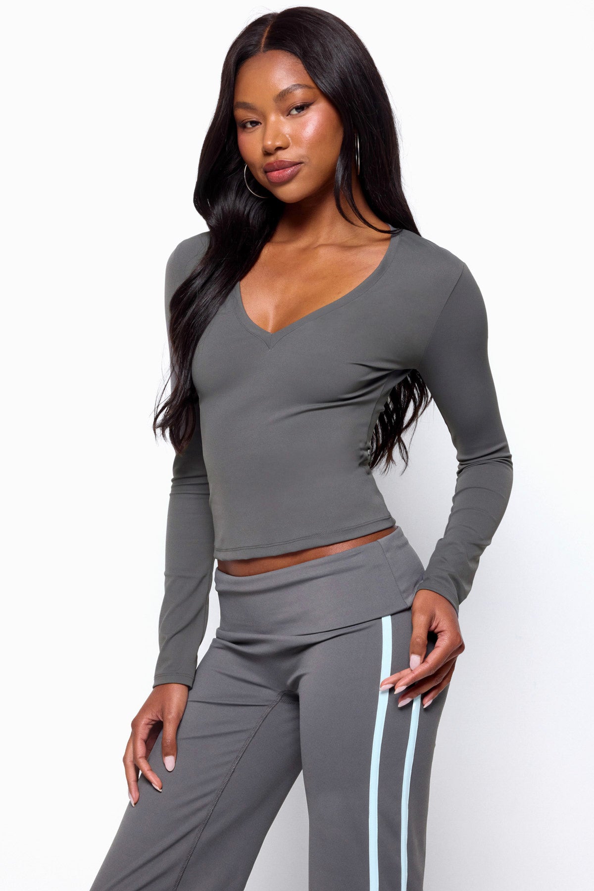 Ferne Long Sleeve V Neck Top