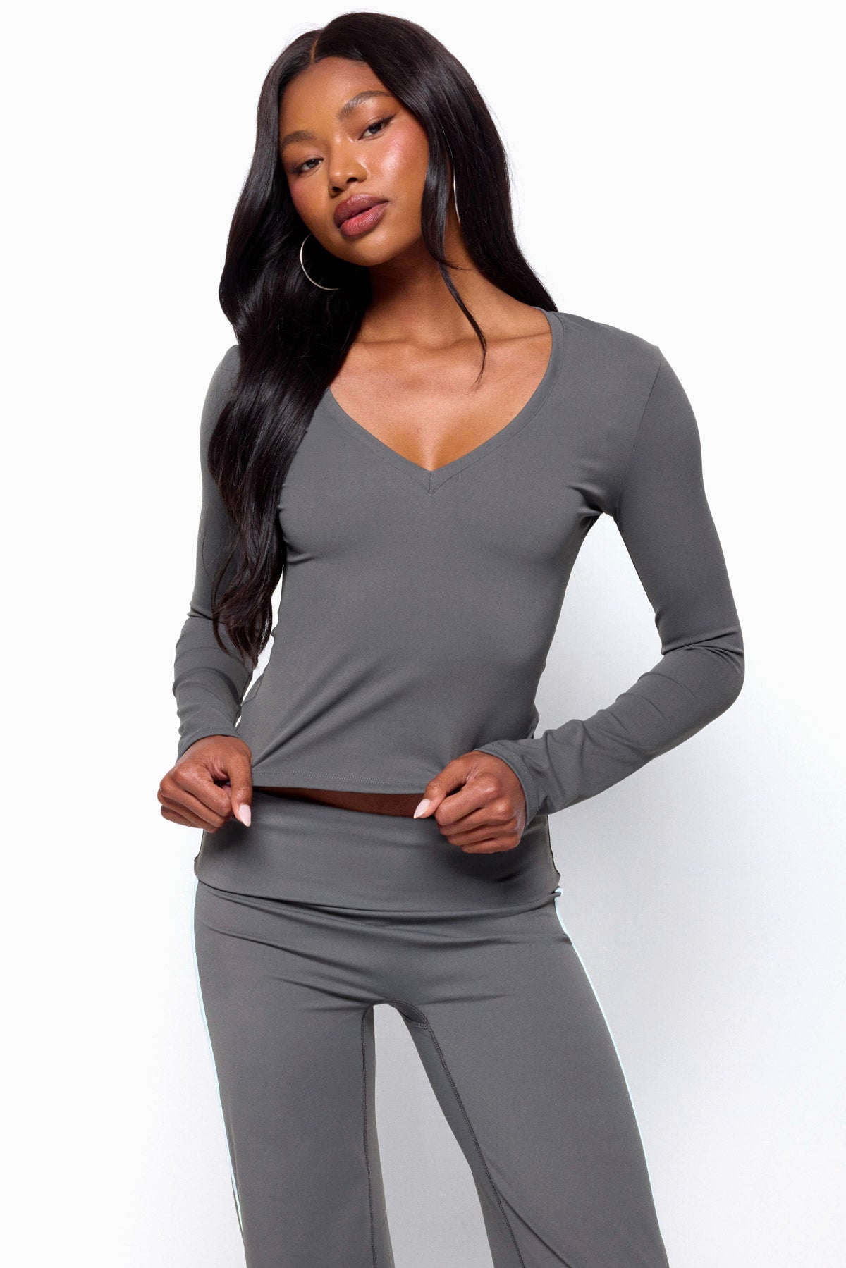 Ferne Long Sleeve V Neck Top