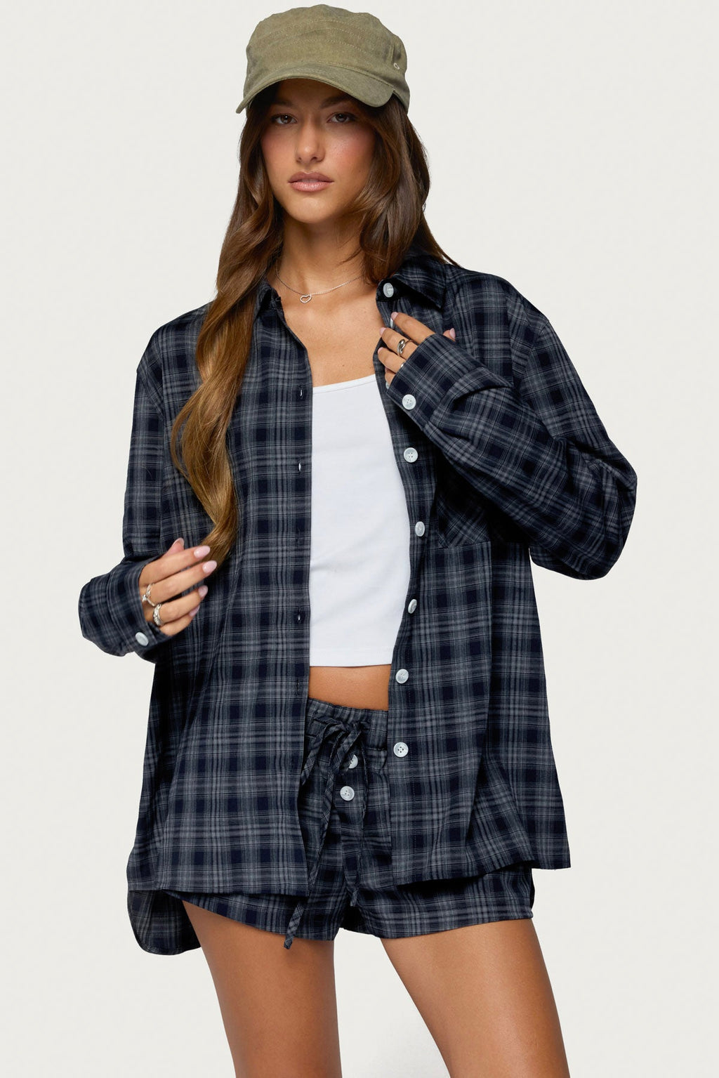 Alessa Plaid Button Up Long Sleeve Top