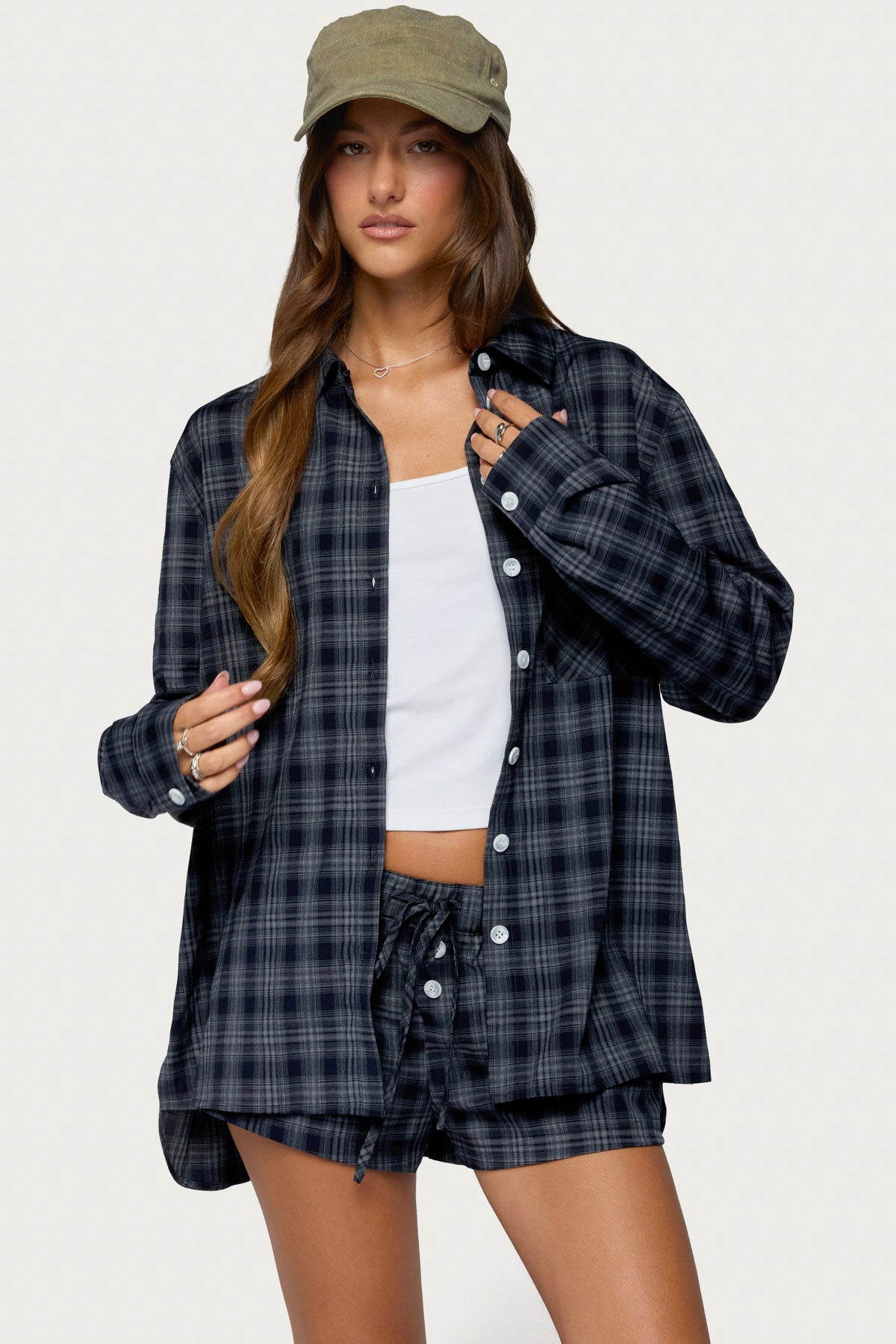 Alessa Plaid Button Up Long Sleeve Top
