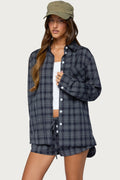 Alessa Plaid Button Up Long Sleeve Top