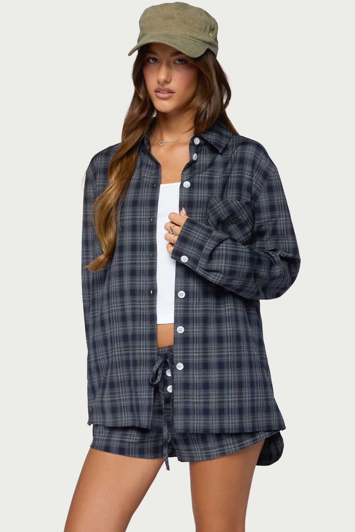 Alessa Plaid Button Up Long Sleeve Top