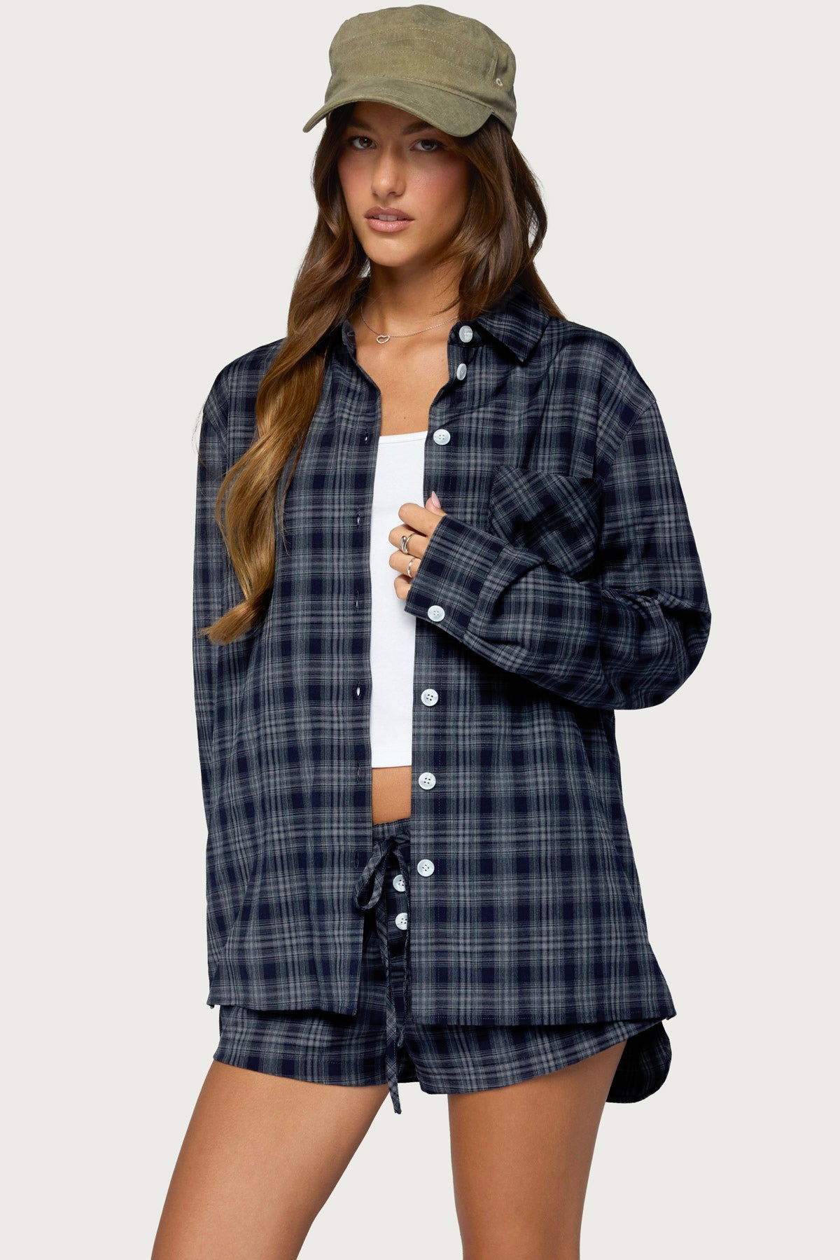 Alessa Plaid Button Up Long Sleeve Top