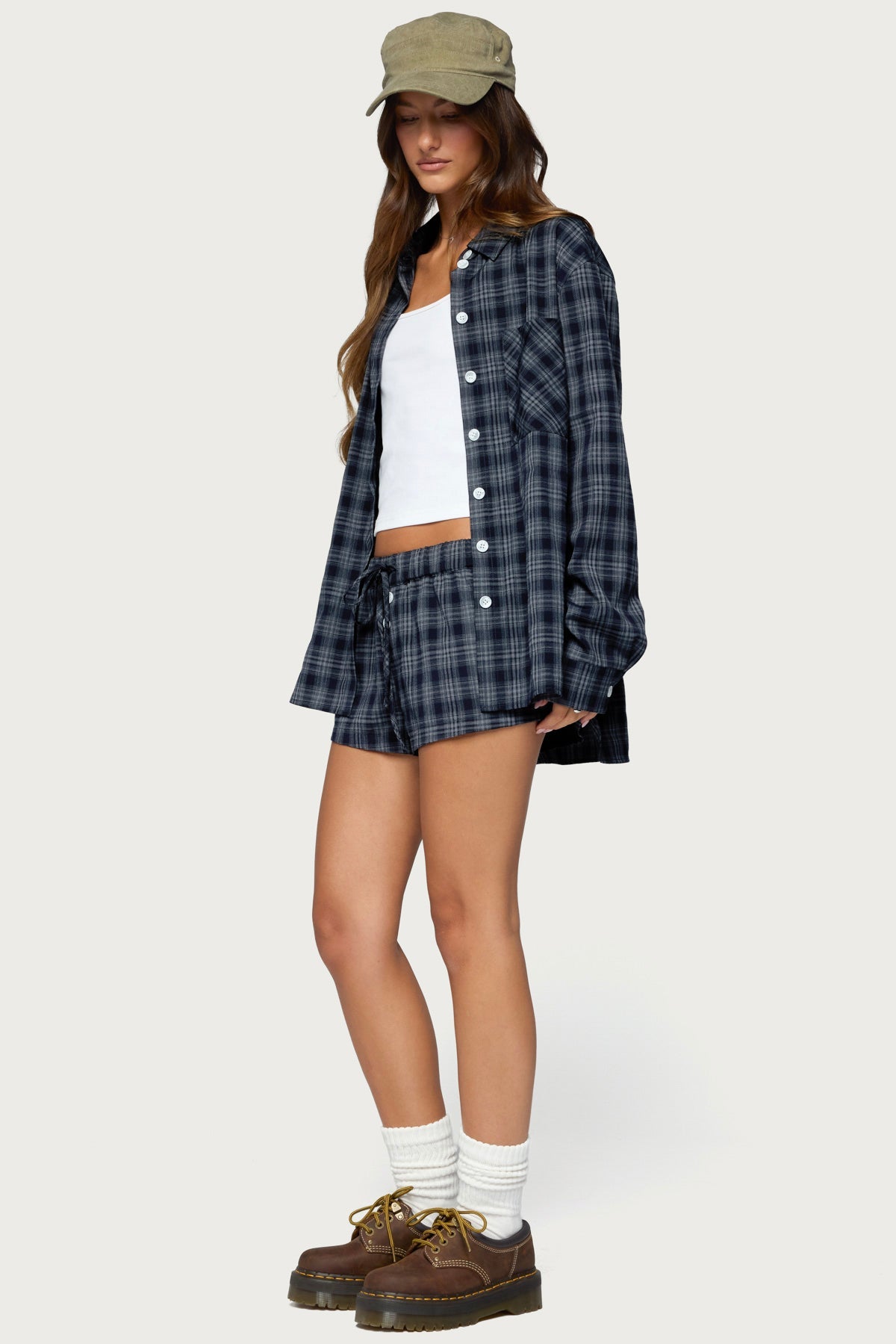 Alessa Plaid Button Up Long Sleeve Top