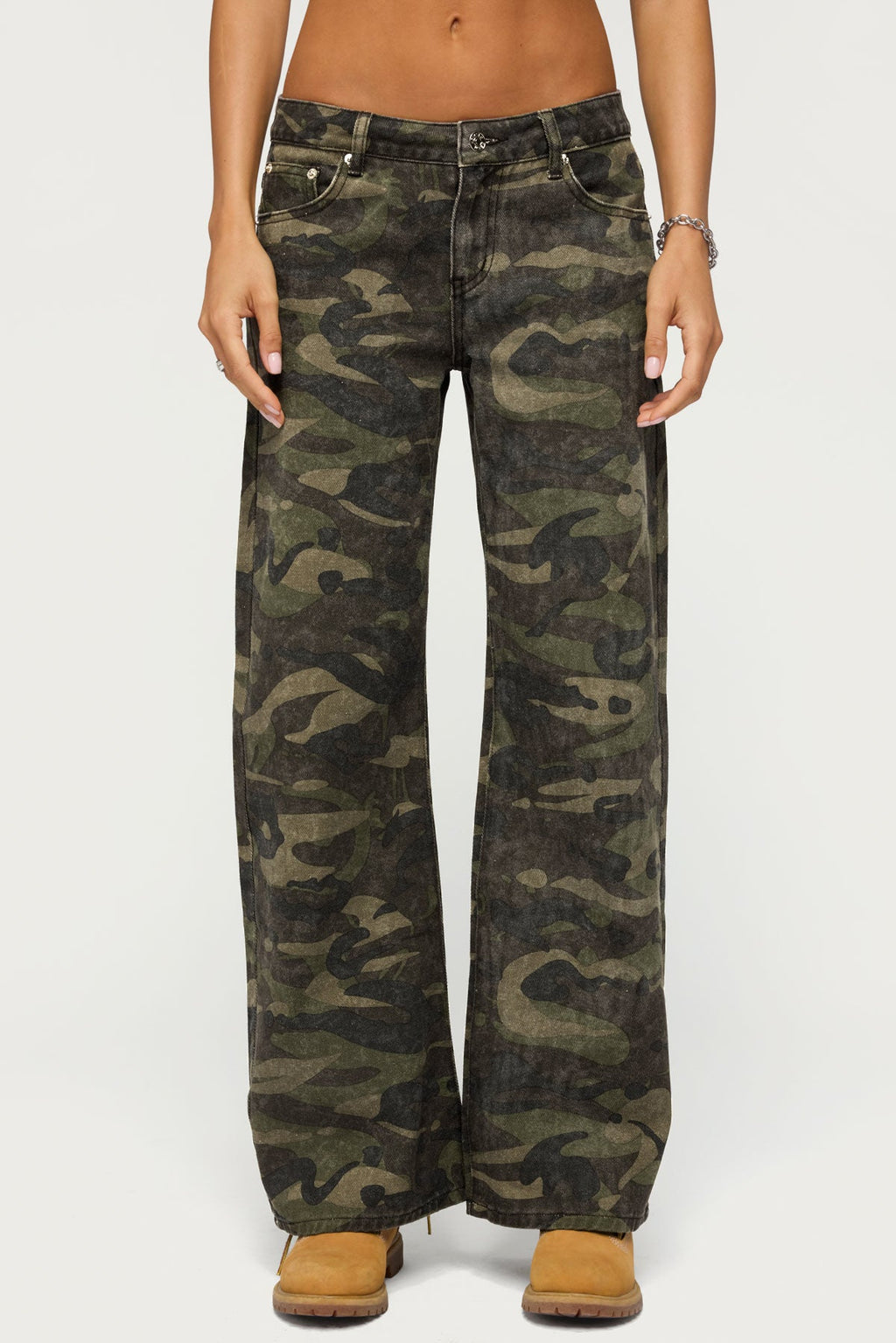 Soya Camo Low Rise Baggy Jeans